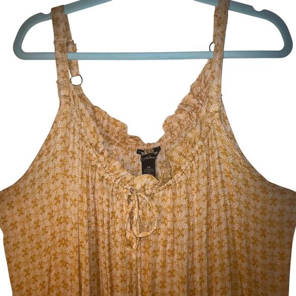 Millennium women’s 3X drop waist Daisy tie-dye drawstring ruffle neckline midi - Picture 4 of 9